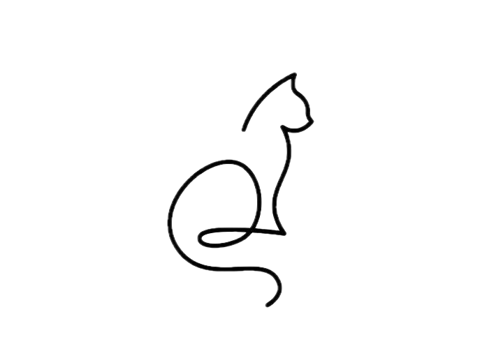 A silhouette of a cat