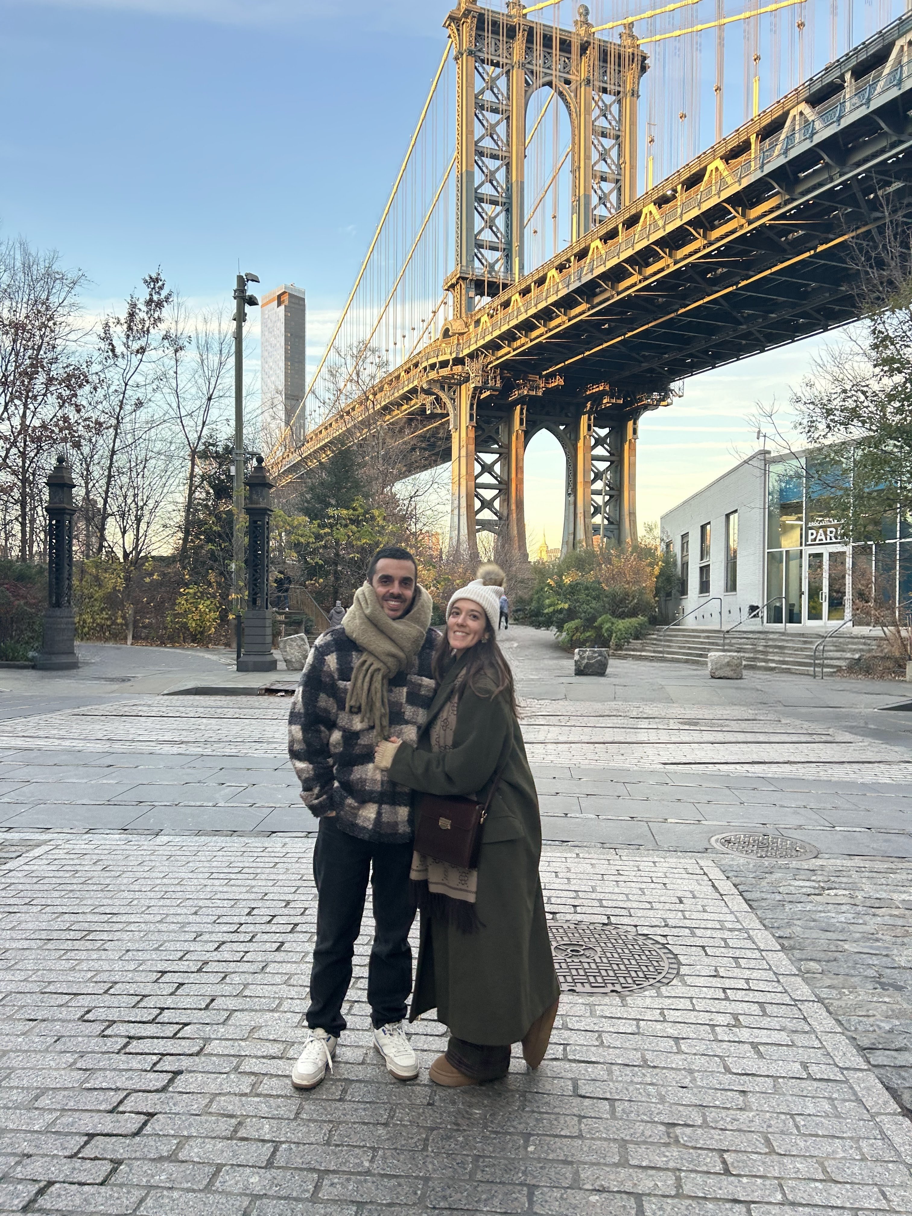 Couple smiling at each other.