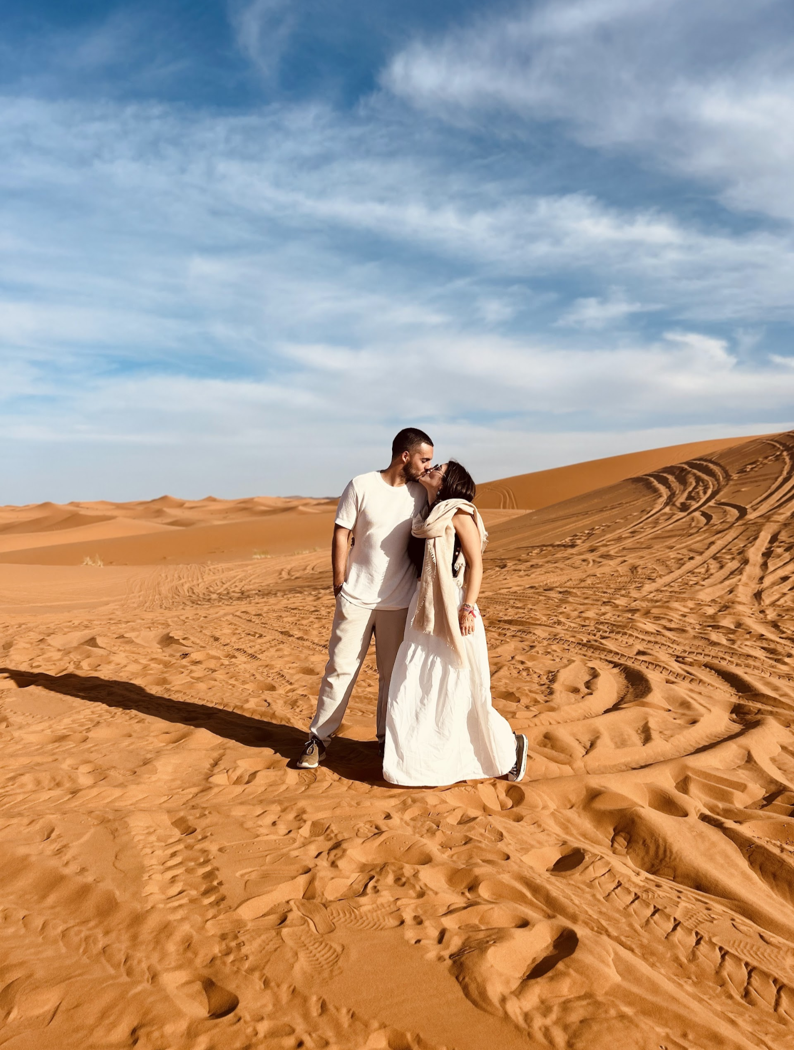 A couple traveling in a new city